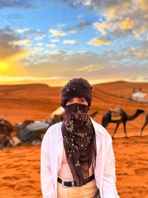 Erg Chebbi dunes at sunset on the 3-day Marrakech to Merzouga round trip